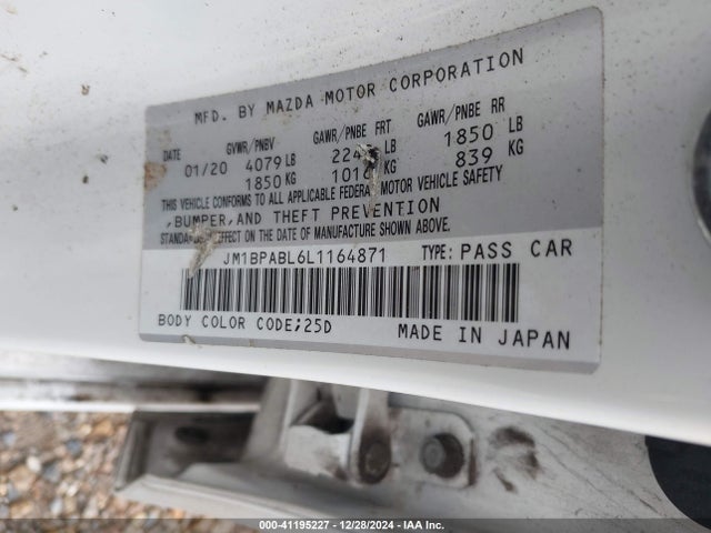 JM1BPABL6L1164871 Mazda MAZDA3