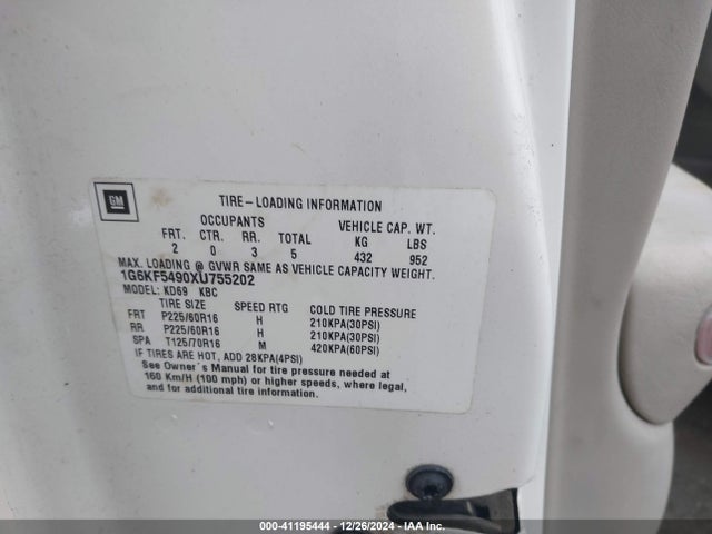 1999 CADILLAC DEVILLE 1G6KF5490XU755202 Photo 8