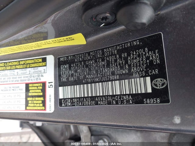 4T1B11HK7JU579088 Toyota CAMRY LE