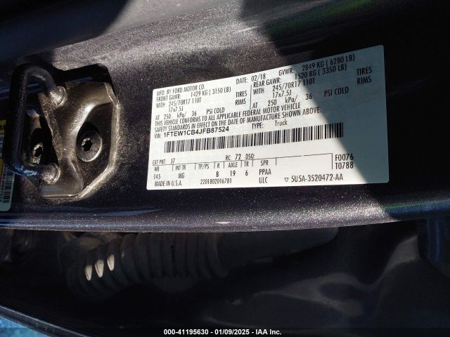 1FTEW1CB4JFB87524 Ford F-150 Xlt