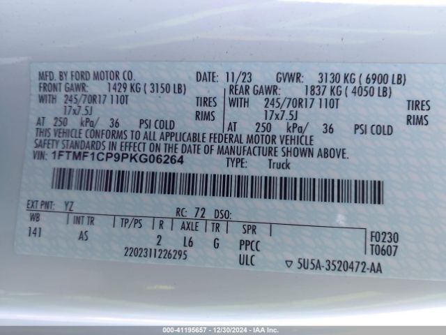 1FTMF1CP9PKG06264 Ford F-150 Xl