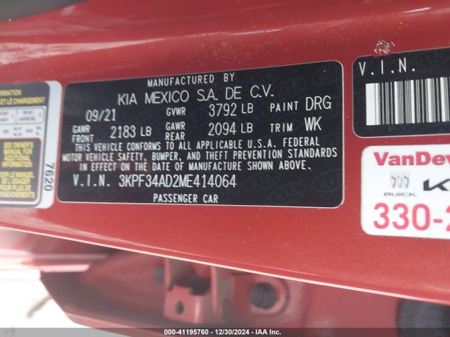 KIA Forte Gt-line 2021 3KPF34AD2ME414064 Image 9
