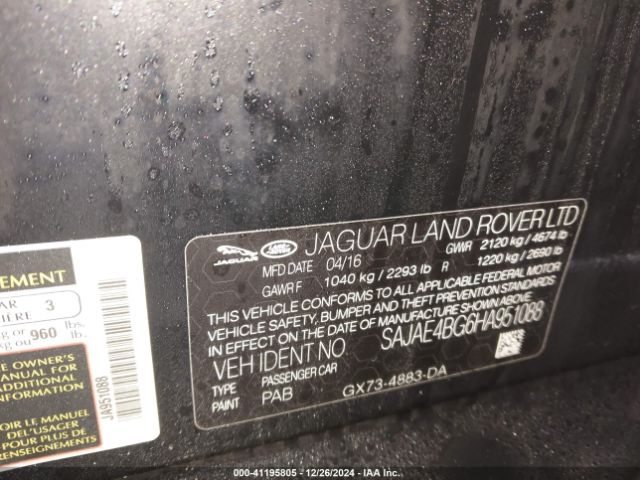 SAJAE4BG6HA951088 Jaguar Xe 25t Prestige