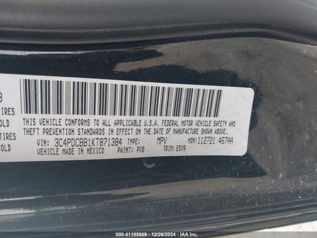 3C4PDCBB1KT871384 Dodge JOURNEY SE