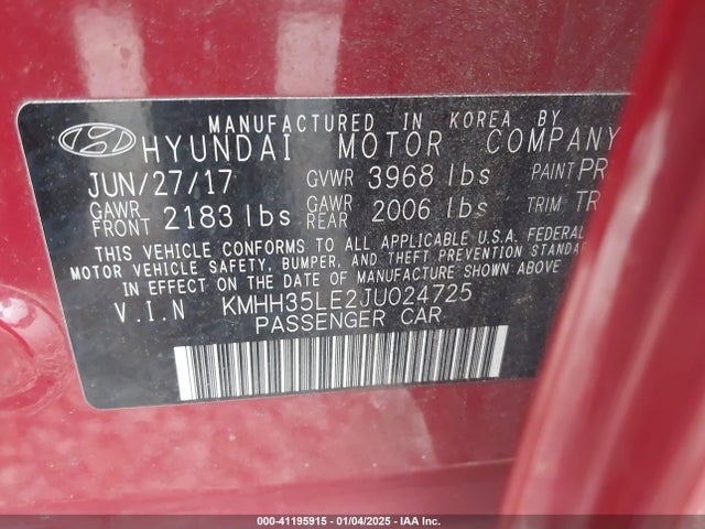 KMHH35LE2JU024725 Hyundai ELANTRA GT