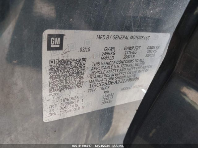 1GCGSBEA2J1246906 Chevrolet Colorado Wt