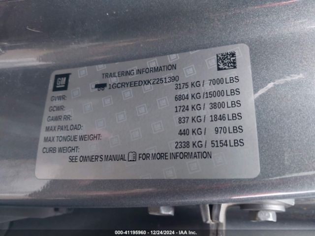 1GCRYEEDXKZ251390 Chevrolet Silverado 1500 Rst