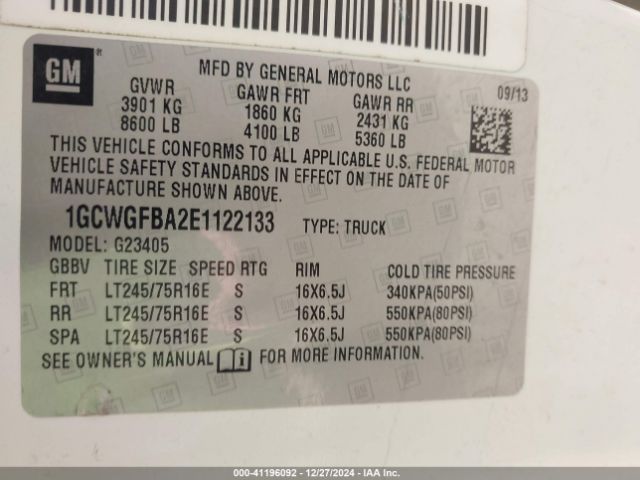 1GCWGFBA2E1122133 Chevrolet Express 2500 Work Van