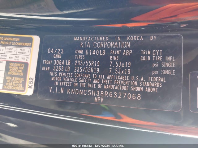 KIA Carnival Mpv Ex 2024 KNDNC5H38R6327068 Image 9