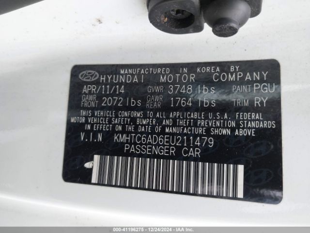 KMHTC6AD6EU211479 Hyundai Veloster Base W/black