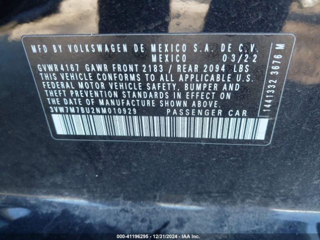 3VW7M7BU2NM010929 Volkswagen 1.5 tsi