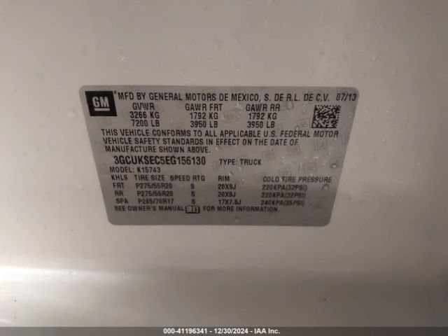 3GCUKSEC5EG156130 Chevrolet Silverado 1500 2lz