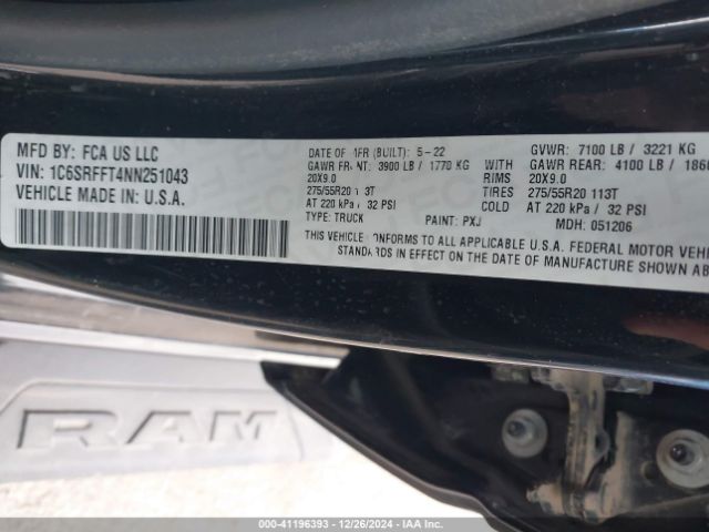 2022 RAM 1500 1C6SRFFT4NN251043 Photo 8