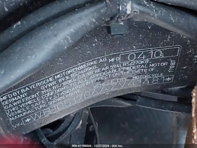 2010 BMW S 1000 WB1051706AZV41481 Photo 9