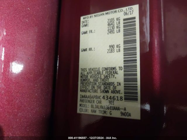 1N4AA6AP8HC434618 Nissan Maxima 3.5 Platinum