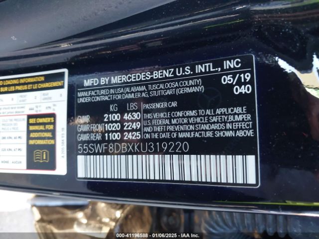 55SWF8DBXKU319220 Mercedes-Benz C 300