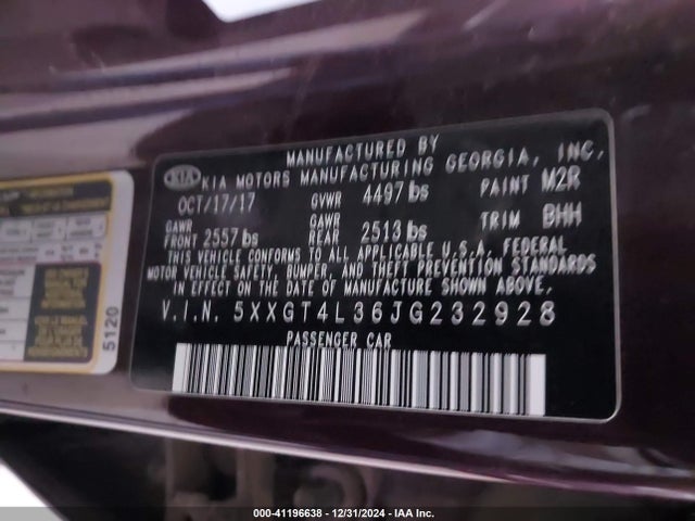 KIA Optima Lx 2018 5XXGT4L36JG232928 Image 9