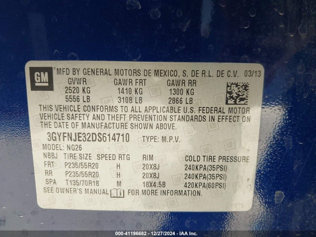 2013 CADILLAC SRX 3GYFNJE32DS614710 Photo 8