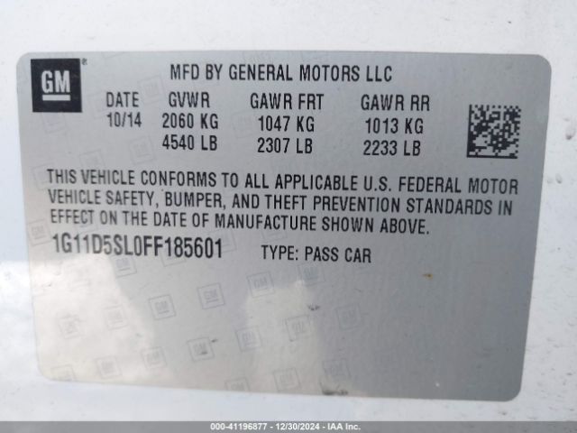 1G11D5SL0FF185601 Chevrolet MALIBU 2LT