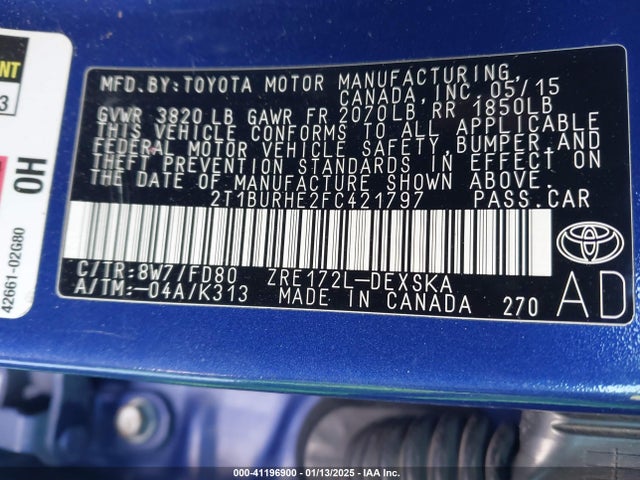 Toyota Corolla S Plus 2015 2T1BURHE2FC421797 Image 9