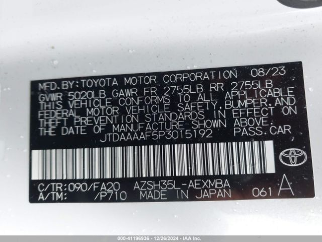 JTDAAAAF5P3015192 Toyota Crown Xle