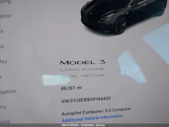 5YJ3E1EB1JF144433 Tesla Model 3 Long Range/performance
