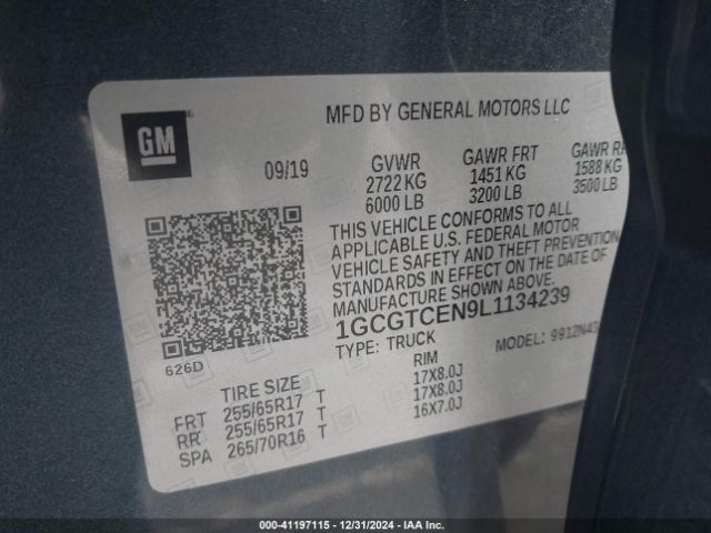 1GCGTCEN9L1134239 Chevrolet Colorado 4wd  Short Box Lt