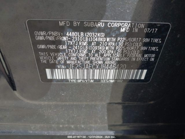 JF2SJAECXJH446420 Subaru Forester 2.5i Premium
