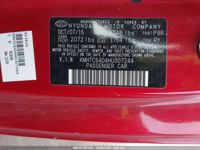 KMHTC6AD4HU307244 Hyundai Veloster