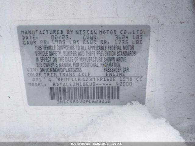 3N1CN8DV0PL823238 Nissan Versa 1.6 S Xtronic Cvt