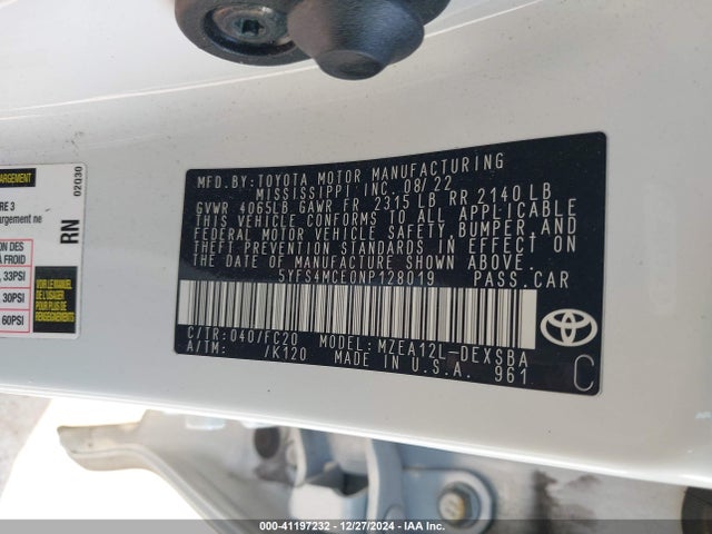 Toyota Corolla Se Nightshade Edition 2022 5YFS4MCE0NP128019 Image 9