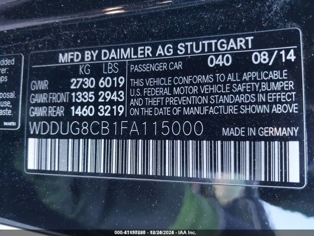 Mercedes-Benz S-Class 2015 WDDUG8CB1FA115000 Image 9