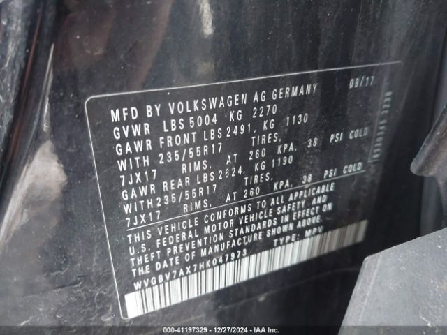 WVGBV7AX7HK047973 Volkswagen Tiguan 2.0t/2.0t S