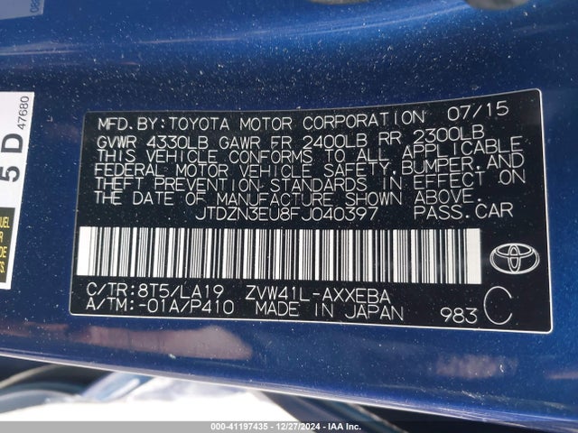 Toyota Prius V Four 2015 JTDZN3EU8FJ040397 Image 9