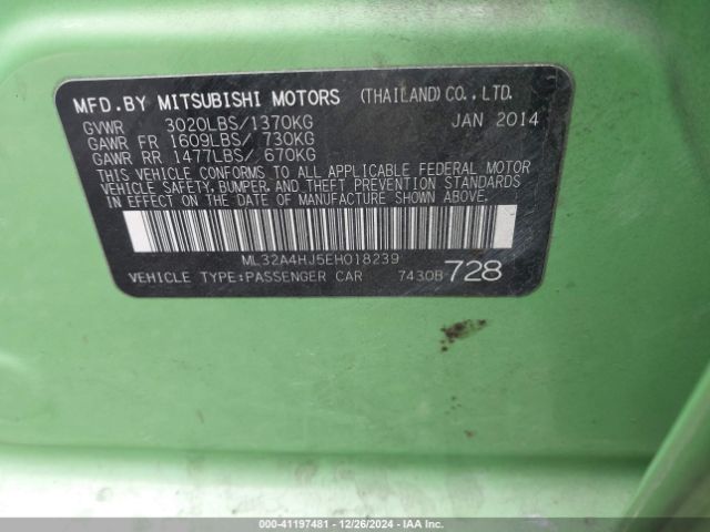 2014 MITSUBISHI MIRAGE ML32A4HJ5EH018239 Photo 8