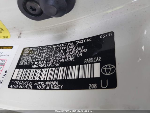 NMTKHMBX3JR017262 Toyota C-HR XLE