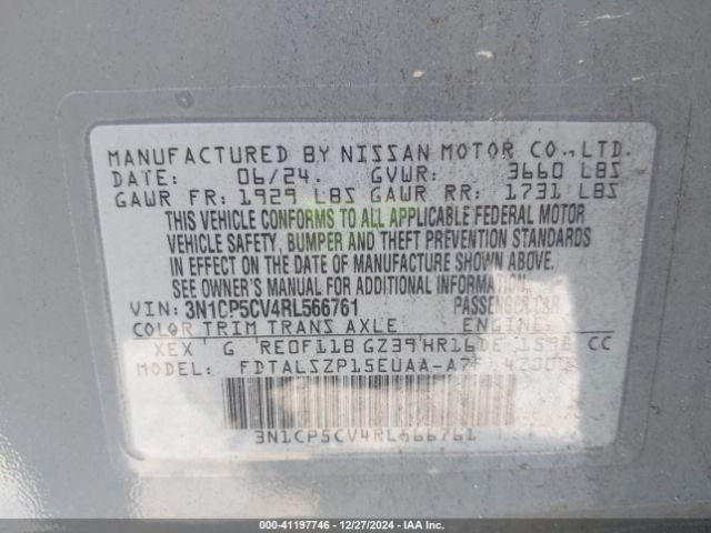 3N1CP5CV4RL566761 Nissan Kicks Sv Xtronic Cvt