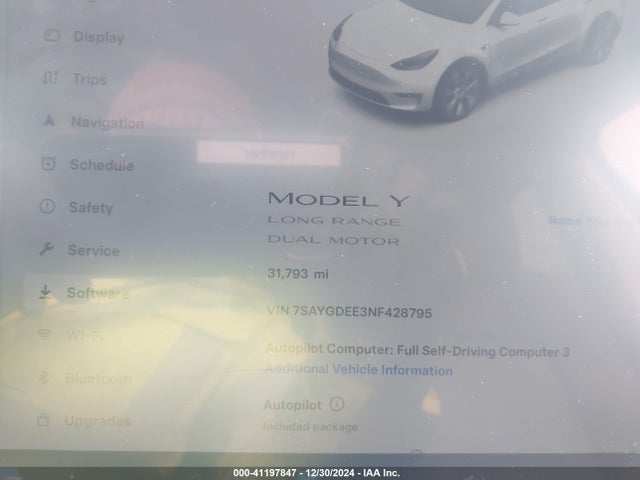 2022 TESLA MODEL Y 7SAYGDEE3NF428795 Photo 6