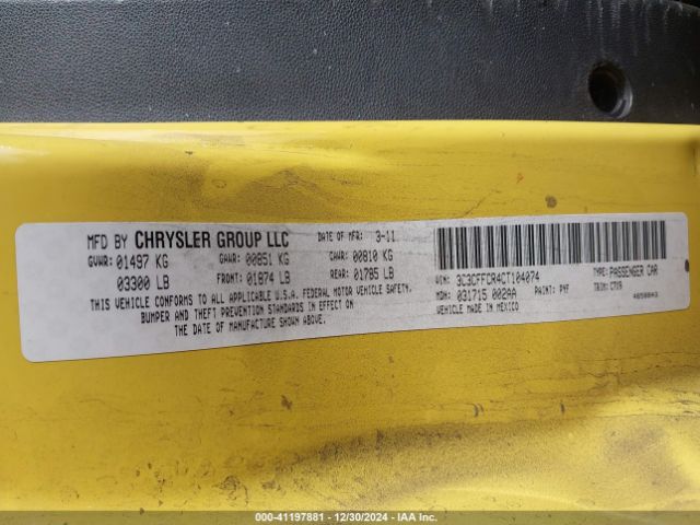 2012 FIAT 500 3C3CFFCR4CT104074 Photo 8