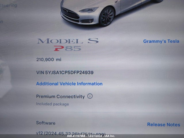 2013 TESLA MODEL S 5YJSA1CP5DFP24939 Photo 6
