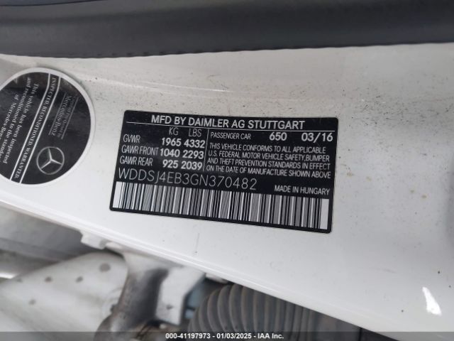 WDDSJ4EB3GN370482 Mercedes-Benz CLA 250