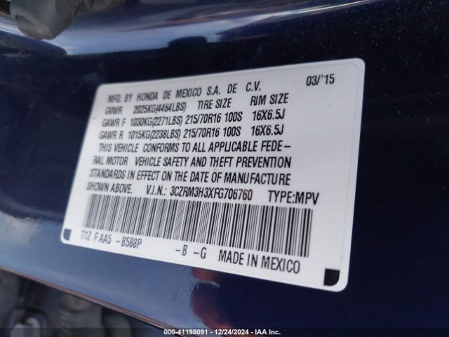 3CZRM3H3XFG706760 Honda CR-V LX
