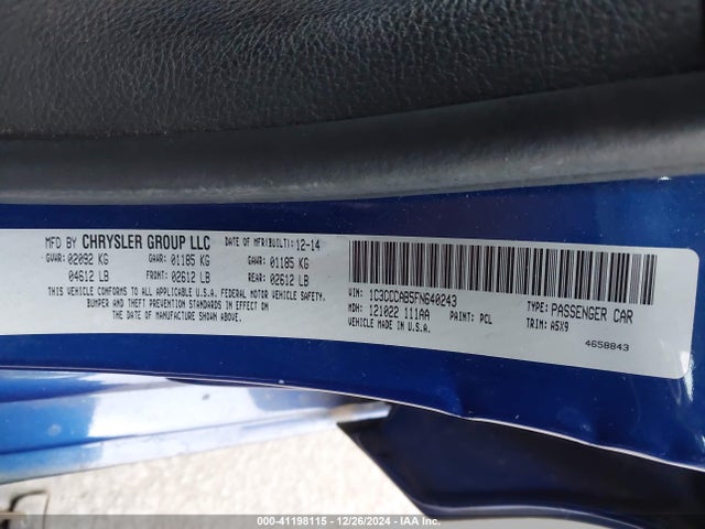 Chrysler 200 Limited 2015 1C3CCCAB5FN640243 Image 9