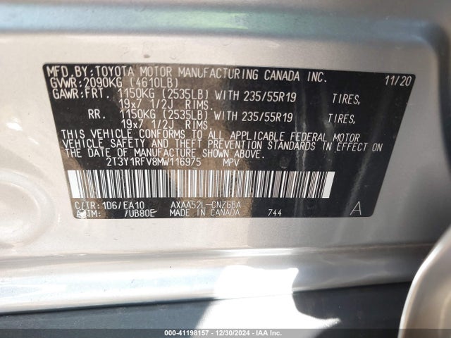 Toyota Rav4 Limited 2021 2T3Y1RFV8MW116975 Image 9