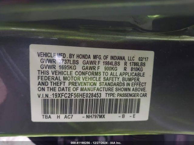 19XFC2F56HE028453 Honda Civic Lx