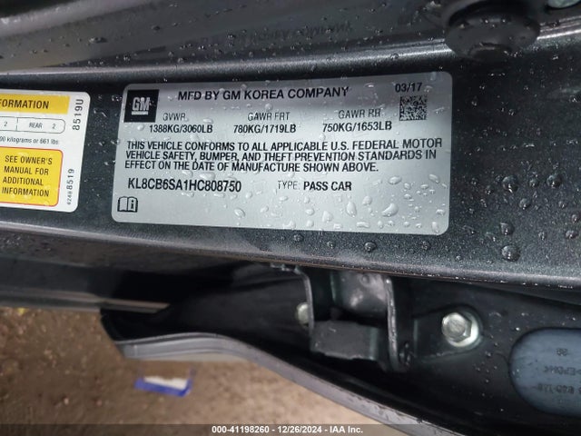 Chevrolet Spark Ls Cvt 2017 KL8CB6SA1HC808750 Image 9