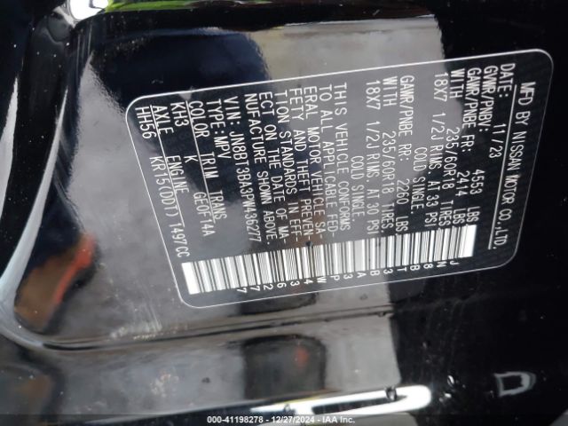 JN8BT3BA3PW436277 Nissan Rogue Sv Fwd