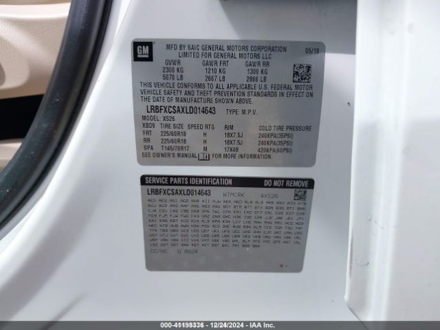 LRBFXCSAXLD014643 Buick Envision Fwd Essence