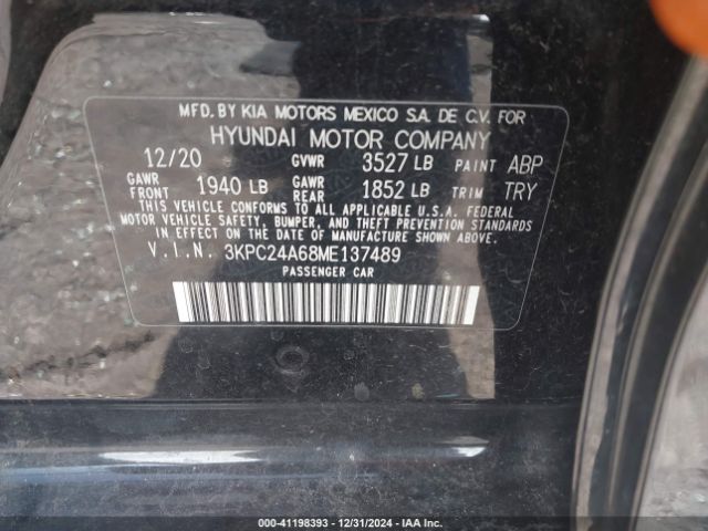 3KPC24A68ME137489 Hyundai ACCENT SE