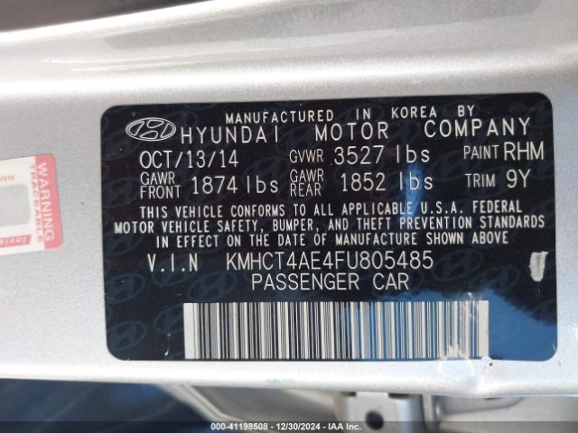 KMHCT4AE4FU805485 Hyundai ACCENT GLS
